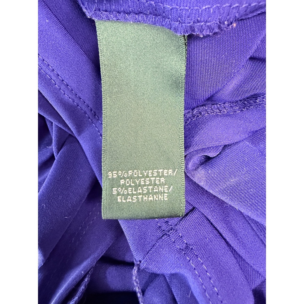 Lauren Ralph Lauren Dress Cowl Neck Ruched 12P Royal Blue Women - Picture 7 of 7